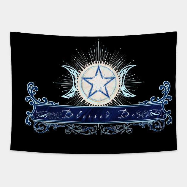 Blessed Be - Blue Edition - Version 2 Tapestry by mythikcreationz