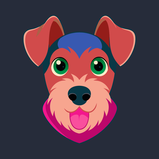 Airedale Terrier Dog Face by ravensart