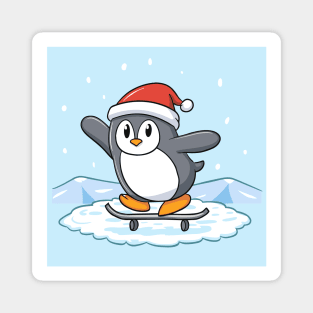 Adorably Festive Christmas penguin Magnet