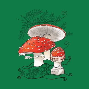 Amanita in the Winter, green T-Shirt