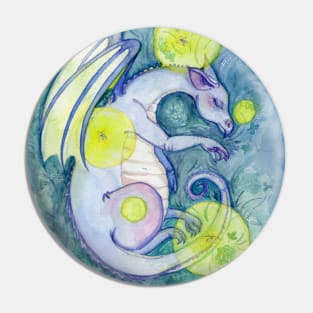 Sleeping Dragon in Clover Pin