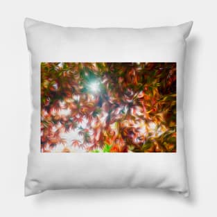 Acer palmatum 'Oshio-beni' oil painting effect Pillow