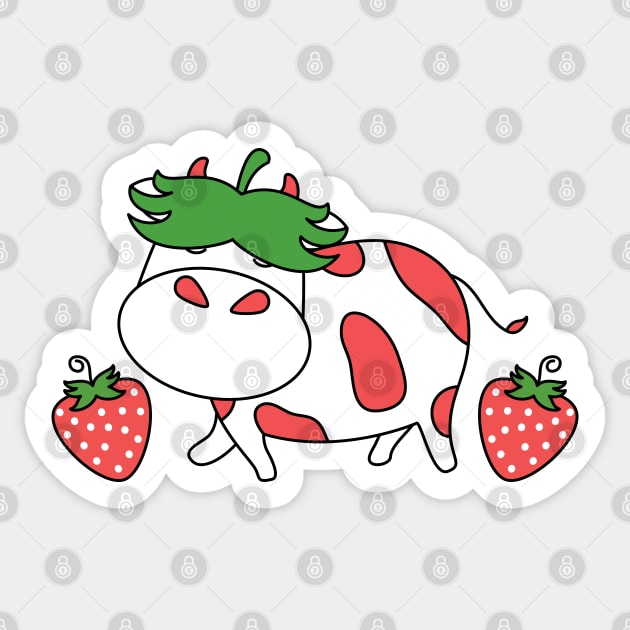 Strawberry Cow' Sticker