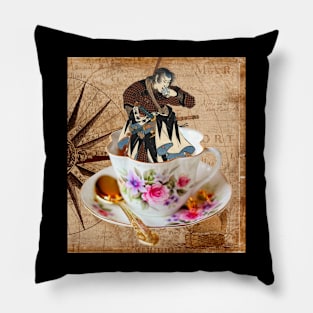 Tea Time Samurai Pillow