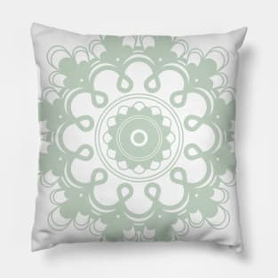 Sage Green Mandala Flower Pillow