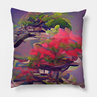 Bonsai Art, Colorful Algoart Pillow