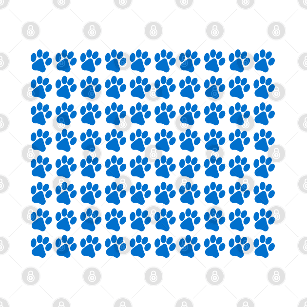 Bright Blue Paw Prints by CraftyCatz