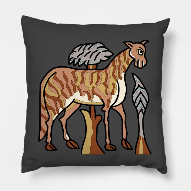 Libyan zebra Pillow by Mosaicblues