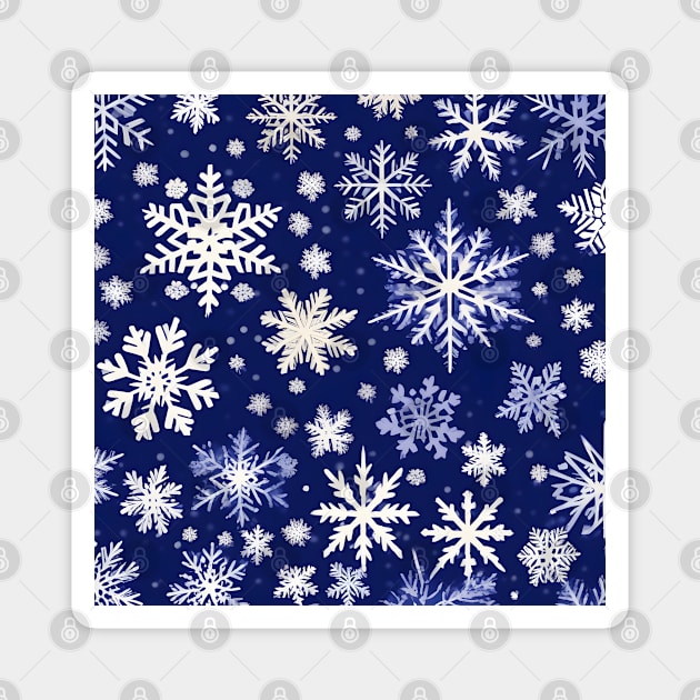 Chiyogami Snowflakes Pattern Magnet by craftydesigns