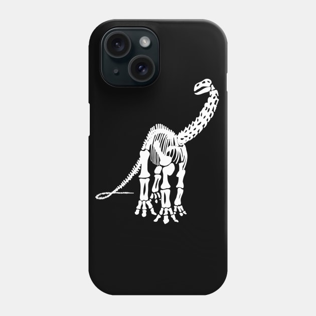 Terra Fossil Brontosaurus Dinosaur White Phone Case by Terra Fossil Merch