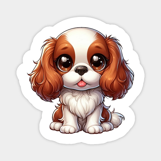 Cute Cavalier King Charles spaniel Magnet by Dmytro