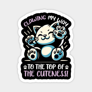 Cute Kitten Clawing to the Top of Cuteness, Cat Lover Magnet