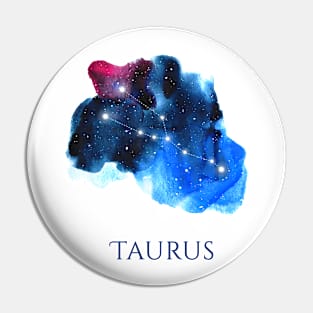 Taurus Zodiac Sign - Watercolor Star Constellation Pin