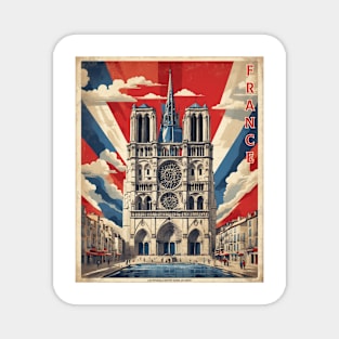 Cathedrale De Notre Dame France Tourism Vintage Poster Magnet