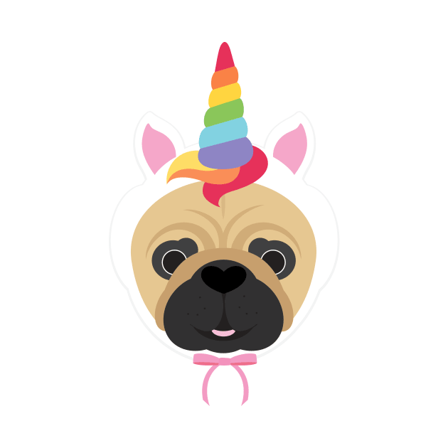 unicorn pug dog by creativemonsoon