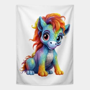 Rainbow Baby Horse Tapestry