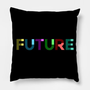 Future Color Block Lettering Pillow