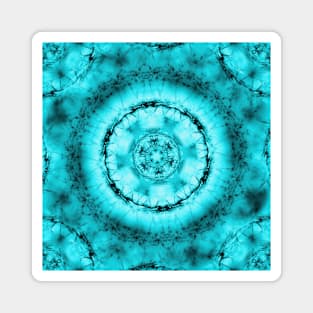 Sacred kaleidoscope in teal blue Magnet