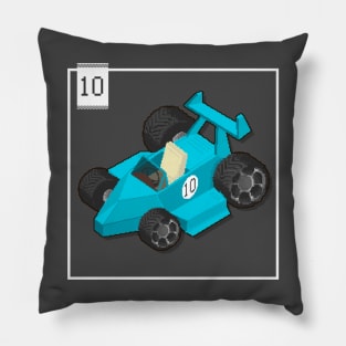 10 - Pixel Cars - Little Cyan Pillow