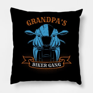 Grandpa's Biker Gang Father's Day Pillow