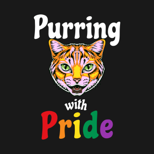 Purring With Gay Pride LGBTQIA Lesbian Transgender Queer Cat T-Shirt