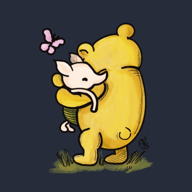 Hugs - Winnie the Pooh and Piglet, too by Alt World Studios