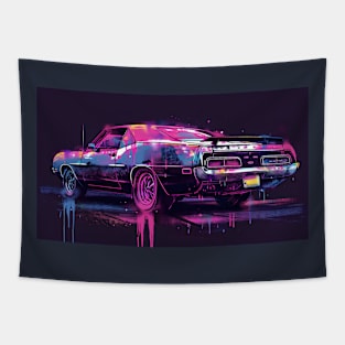 Painted American Muscle Car Tapestry