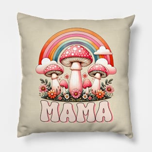 Mama Mushroom Rainbow  Garden Tee Pillow