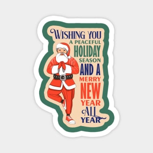 Yoga Santa Xmas Magnet