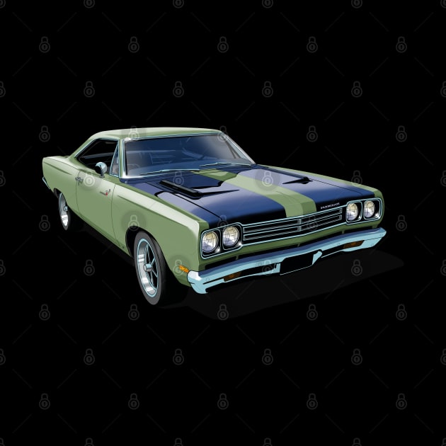 1969 Plymouth Roadrunner in light green by candcretro