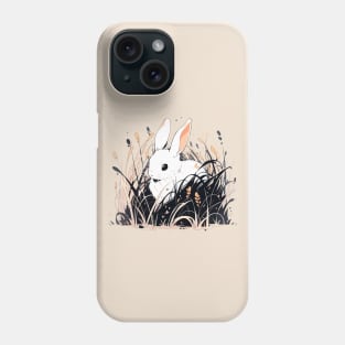 White rabbit in tall grass Phone Case