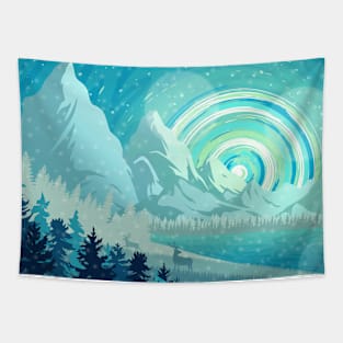 Winter snowy landscape Tapestry