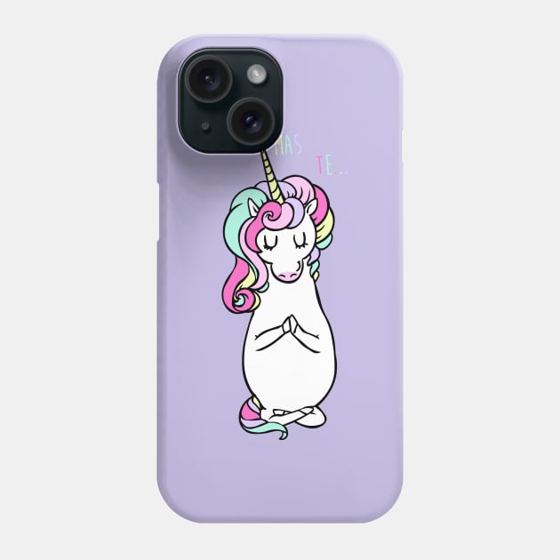 NAMASTE Unicorn Phone Case by huebucket