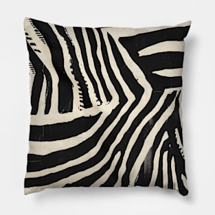 Black and White African Zebra Pattern Pillow