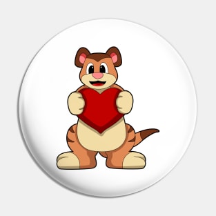 Meerkat with Heart Pin