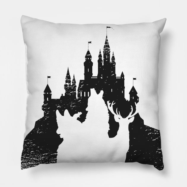 The Marauders Castle Silhouettes Pillow by polliadesign