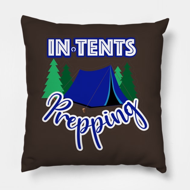 In Tents Prepping Pillow by FamilyCurios