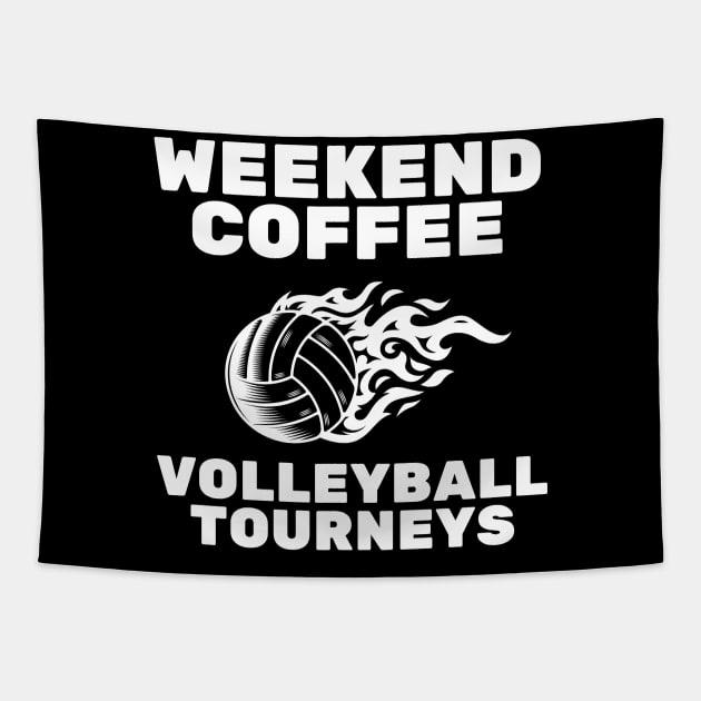 Vintage Weekend Coffee and Volleyball Moms Tapestry by Orth