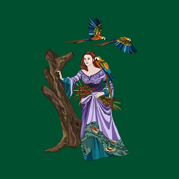 Lady with macaws by Quality Quail