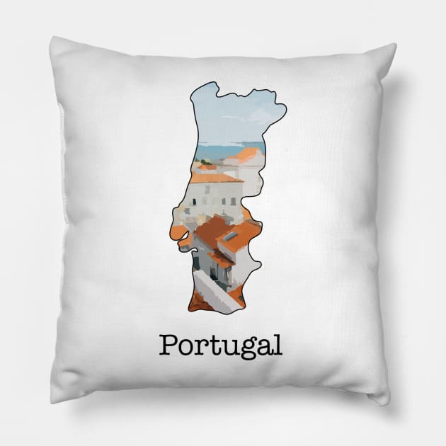 Map of Portugal Pillow by Playful Creatives