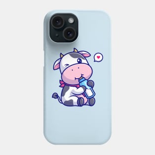 Cute Cow Drink Milk Cartoon Phone Case