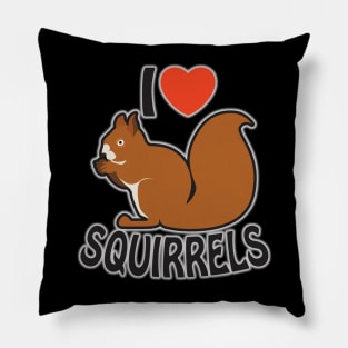 I Heart Squirrels Pillow