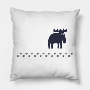 Wildlife tracks - a shy moose Pillow