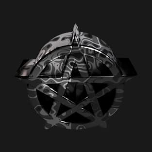 3D Pentagram - Damascus-Black T-Shirt