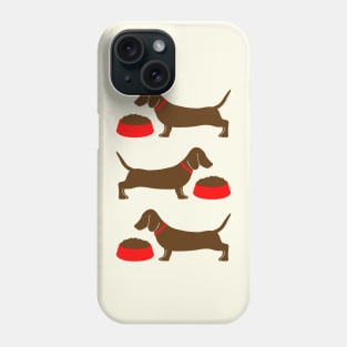 Dachshunds with dog bowls Phone Case