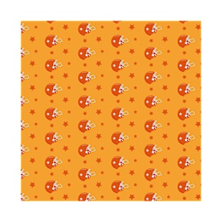 Orange and Red American Football Helmet Pattern T-Shirt