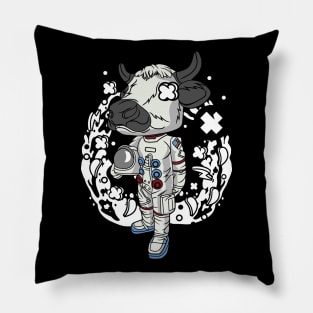 Space Cow Illustration Pillow