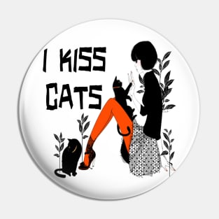 I Kiss Cats Pin