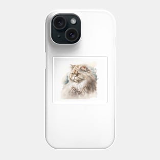 Persian Cat Watercolour Painting Phone Case