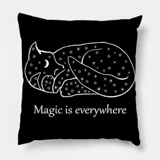 Magic Is Everywhere Moon And Stars Cat Pillow